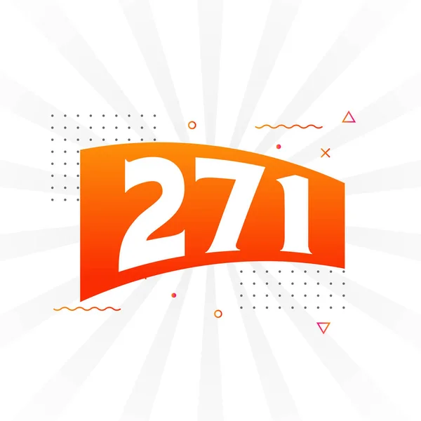 271 Číslo Vektorové Písmo Abecedy Číslo 271 Dekorativním Prvkem Stock — Stockový vektor