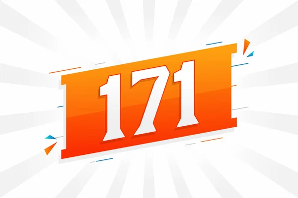 171 Alfabeto Fonte Vetorial Numérico Número 171 Com Elemento Decorativo —  Vetores de Stock