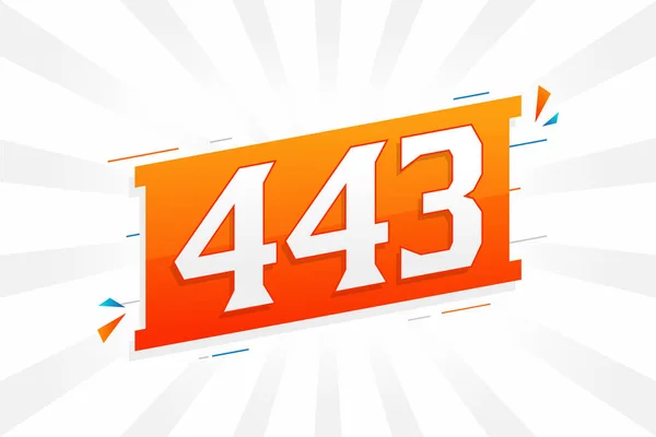 443 Zahlenvektorschrift Alphabet Nummer 443 Mit Dekorativem Elementstockvektor — Stockvektor