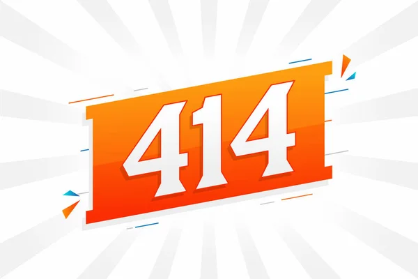 414 Número Vetor Fonte Alfabeto Número 414 Com Elemento Decorativo —  Vetores de Stock