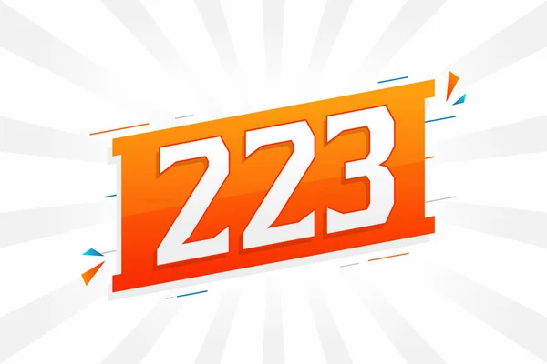 223数字矢量字母表 带有装饰元素存量向量的223号 — 图库矢量图片