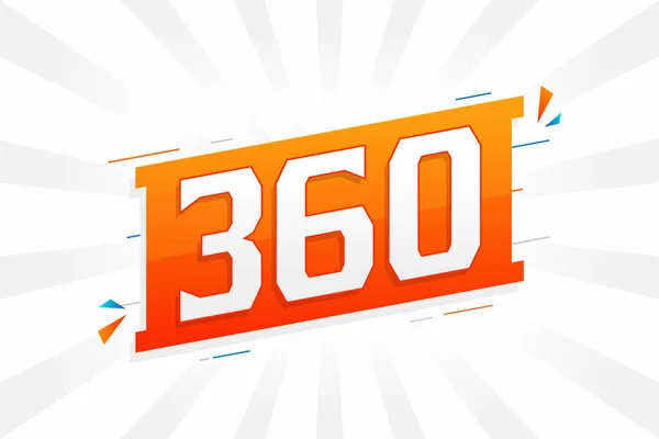 360 Numara Vektör Yazı Tipi Alfabesi 360 Numara Dekoratif Element — Stok Vektör