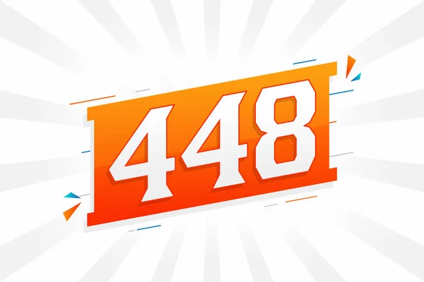 448 Number Vector Font Alphabet Número 448 Com Elemento Decorativo — Vetor de Stock