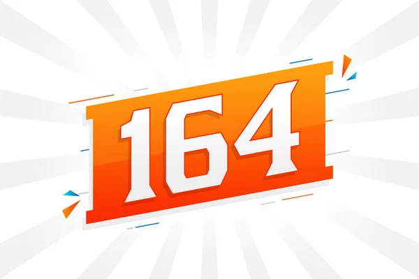164 Numeração Vetorial Fonte Alfabeto Número 164 Com Elemento Decorativo —  Vetores de Stock