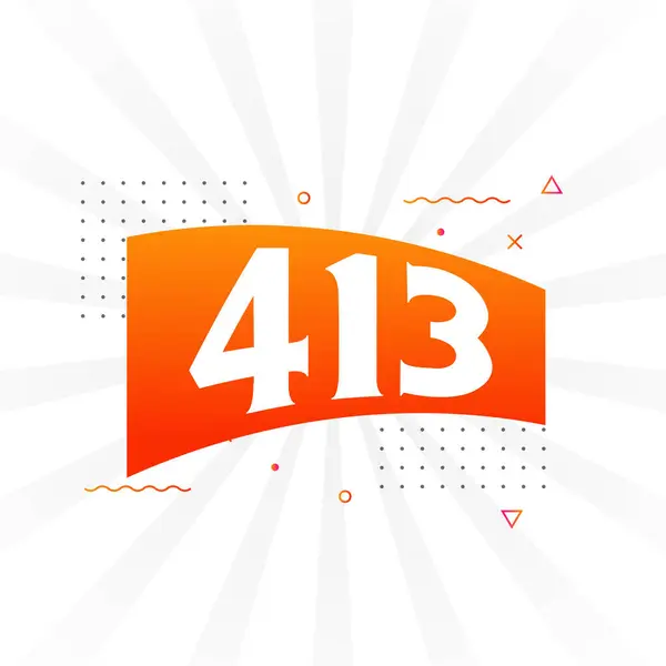 413 Number Vector Font Alphabet Number 413 Decorative Element Stock — Stock Vector