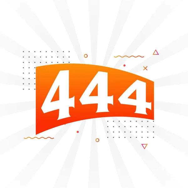 444 Zahlenvektorschrift Alphabet Nummer 444 Mit Dekorativem Elementstockvektor — Stockvektor