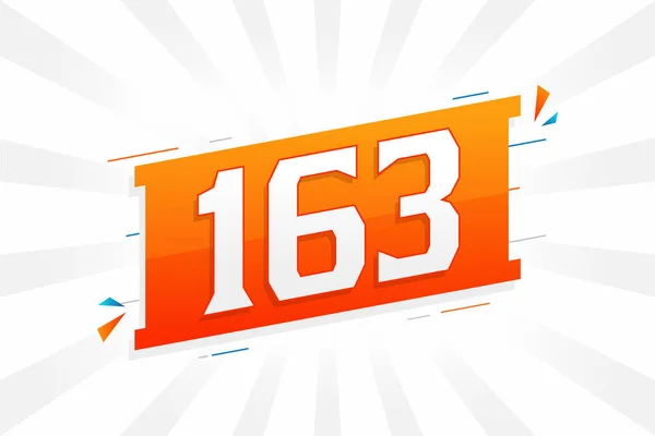 163 Numeração Vetorial Fonte Alfabeto Número 163 Com Elemento Decorativo —  Vetores de Stock