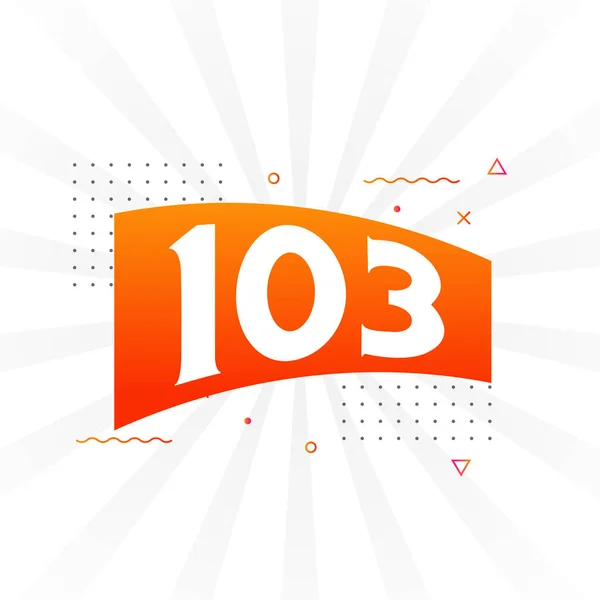 103 Αριθμητικό Διανυσματικό Αλφάβητο Αριθμός 103 Διακοσμητικό Στοιχείο Διάνυσμα Απόθεμα — Διανυσματικό Αρχείο