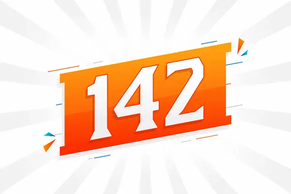 142 Nummer Vektor Teckensnitt Alfabet Nummer 142 Med Dekorativ Beståndsvektor — Stock vektor