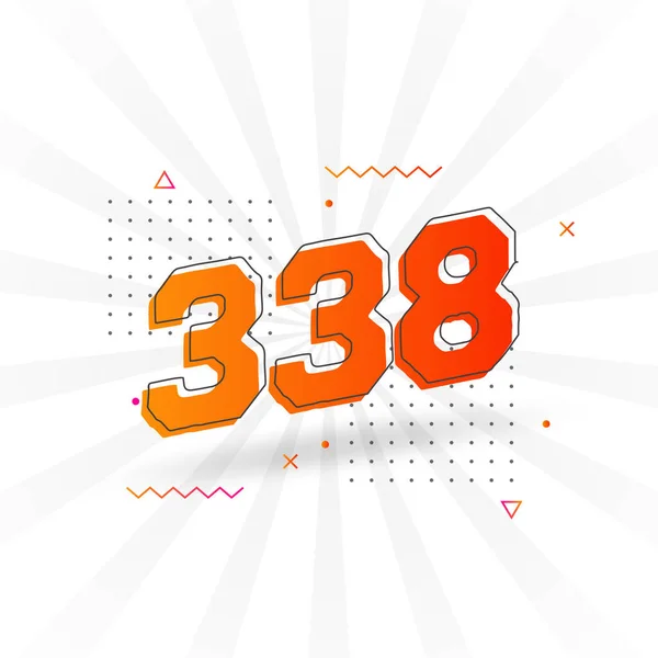 338个数字矢量字母表 338号 带有装饰元素存量矢量 — 图库矢量图片