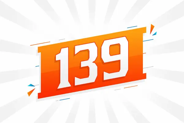 139 Zahlenvektorschrift Alphabet Nummer 139 Mit Dekorativem Elementstockvektor — Stockvektor