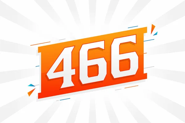 466 Número Vector Fuente Alfabeto Número 466 Con Vector Stock — Vector de stock