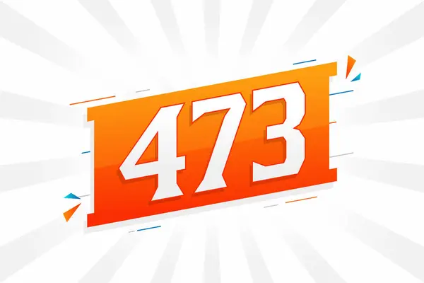 473 Number Vector Font Alphabet Número 473 Com Elemento Decorativo — Vetor de Stock