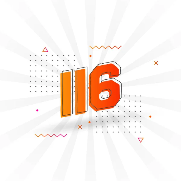 116 Числовий Векторний Шрифт Номер 116 Вектором Декоративного Елемента — стоковий вектор