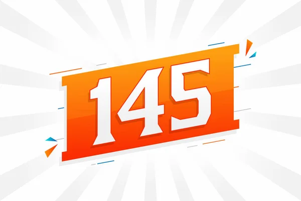 145 Numeri Alfabeto Dei Caratteri Vettoriali Numero 145 Con Elemento — Vettoriale Stock