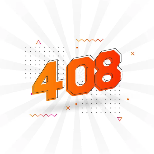 408 Numeração Vetorial Fonte Alfabeto Número 408 Com Elemento Decorativo — Vetor de Stock