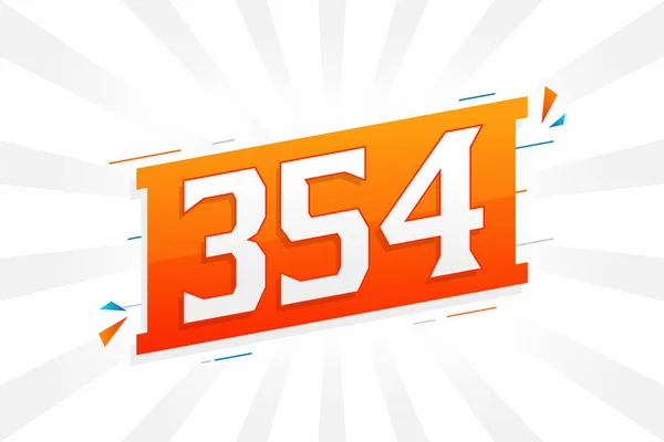 354 Numeração Vetorial Fonte Alfabeto Número 354 Com Elemento Decorativo —  Vetores de Stock