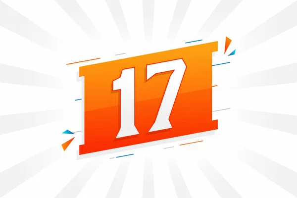 17个数字矢量字母表 带有装饰元素存量向量的第17号 — 图库矢量图片