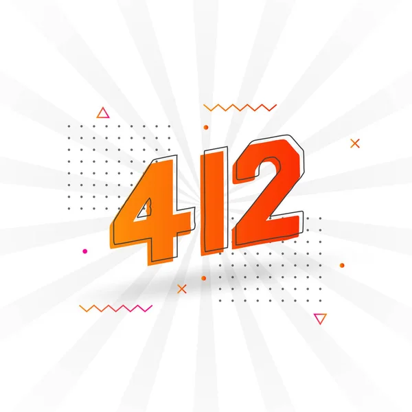 412 Number Vector Font Alphabet Number 412 Decorative Element Stock — Stock Vector