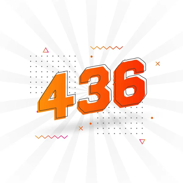 436 Numeração Vetorial Fonte Alfabeto Número 436 Com Elemento Decorativo — Vetor de Stock