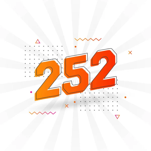 252个数字矢量字母表 带有装饰元素存量向量的252号 — 图库矢量图片
