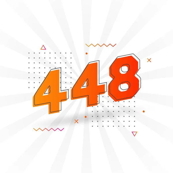 448 Nummer Vektor Teckensnitt Alfabet Nummer 448 Med Dekorativ Beståndsvektor — Stock vektor