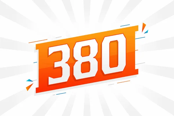 380 Numeração Vetorial Fonte Alfabeto Número 380 Com Elemento Decorativo —  Vetores de Stock