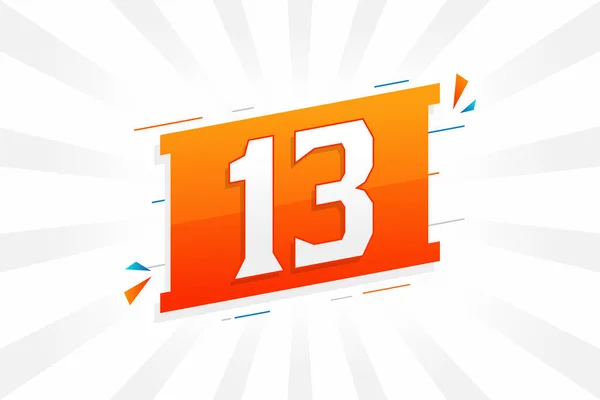 13個の数字ベクトルフォント 装飾要素のストックベクトルと番号13 — ストックベクタ