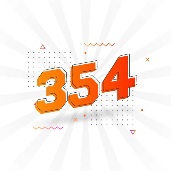 354 Αριθμητική Διανυσματική Γραμματοσειρά Αριθμός 354 Διακοσμητικό Στοιχείο Διάνυσμα Απόθεμα — Διανυσματικό Αρχείο