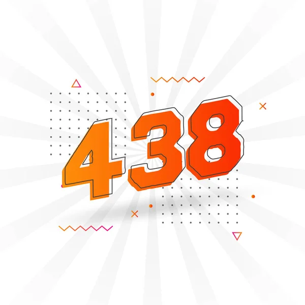 438 Number Vector Font Alphabet Number 438 Decorative Element Stock — Stock Vector