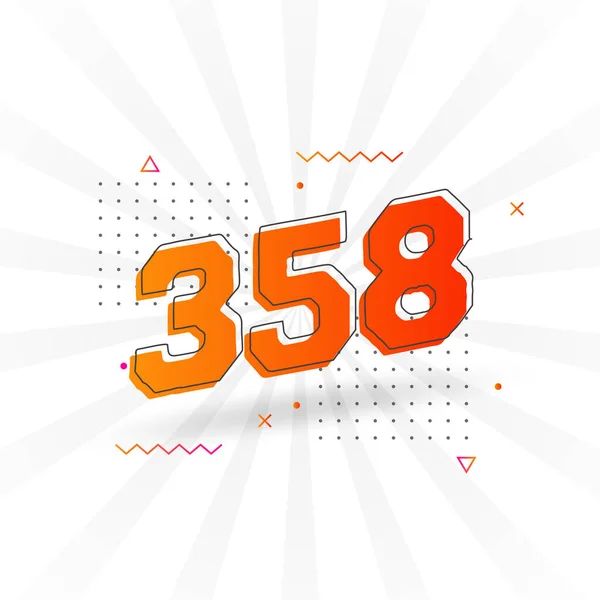 358 Nummer Vektor Teckensnitt Alfabet Nummer 358 Med Dekorativ Beståndsvektor — Stock vektor