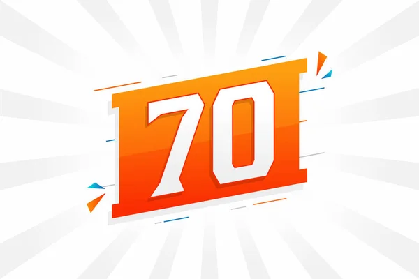 70个数字矢量字母表 带有装饰元素存量向量的第70号 — 图库矢量图片