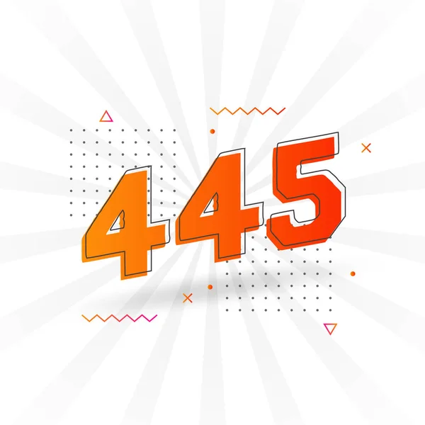 445 Numeri Alfabeto Dei Caratteri Vettoriali Numero 445 Con Elemento — Vettoriale Stock