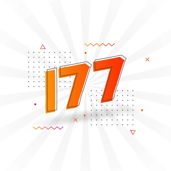 177 Numara Vektör Yazı Tipi Alfabesi 177 Numara Dekoratif Element — Stok Vektör