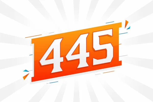 445 Numeração Vetorial Fonte Alfabeto Número 445 Com Elemento Decorativo — Vetor de Stock