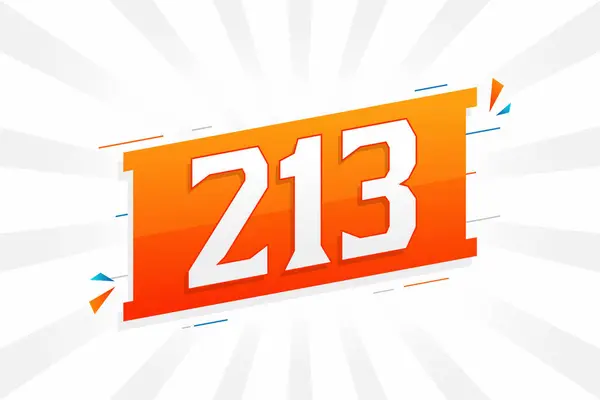 213数字矢量字母表 具有装饰元素存量向量的213号 — 图库矢量图片