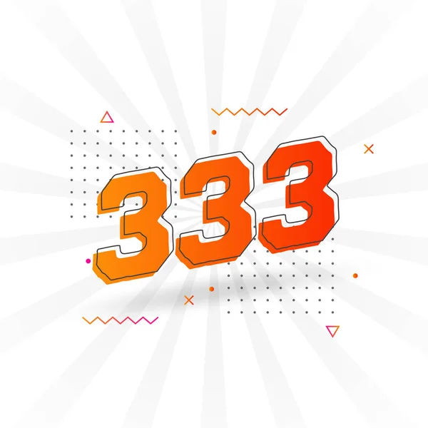333 Nummer Vektor Teckensnitt Alfabet Nummer 333 Med Dekorativ Beståndsvektor — Stock vektor