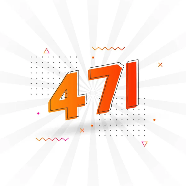 471 Zahlenvektorschrift Alphabet Nummer 471 Mit Dekorativem Elementstockvektor — Stockvektor
