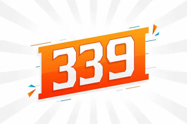 339 Numeração Vetorial Fonte Alfabeto Número 339 Com Elemento Decorativo — Vetor de Stock