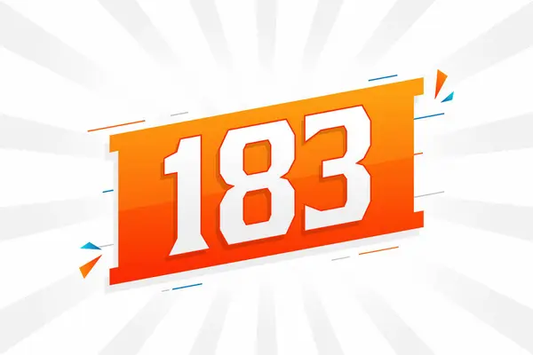 183 Numeração Vetorial Fonte Alfabeto Número 183 Com Elemento Decorativo —  Vetores de Stock