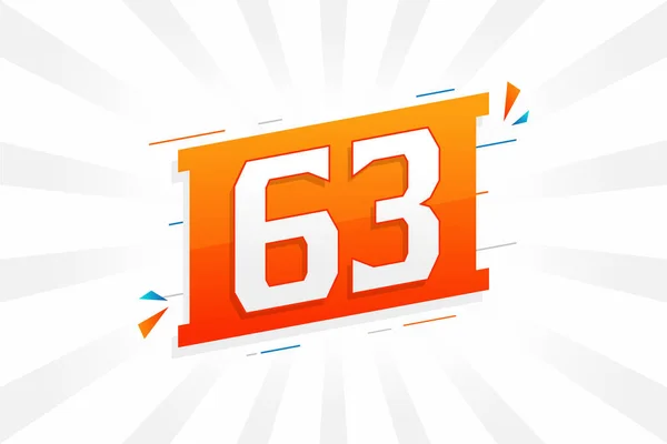63个数字矢量字母表 带有装饰元素存量向量的第63号 — 图库矢量图片
