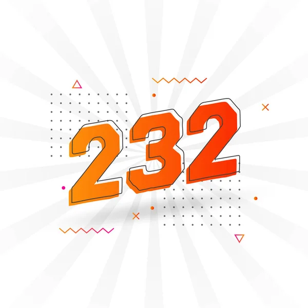 232 Number Vector Font Alphabet Number 232 Decorative Element Stock — Stock Vector