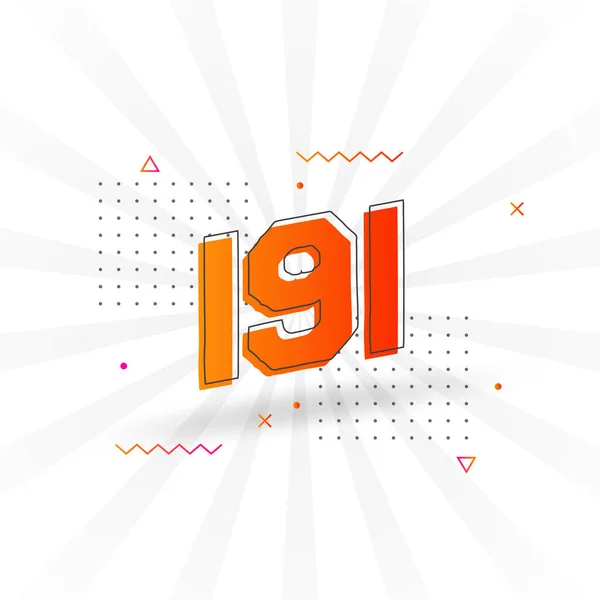 191 Αριθμός Διανυσματικό Αλφάβητο Γραμματοσειράς Αριθμός 191 Διακοσμητικό Στοιχείο Διάνυσμα — Διανυσματικό Αρχείο