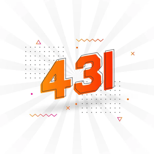 431 Number Vector Font Alphabet Número 431 Com Elemento Decorativo — Vetor de Stock