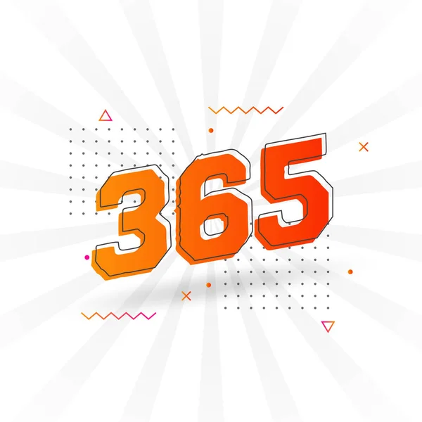 365 Number Vector Font Alphabet Number 365 Decorative Element Stock — Stock Vector
