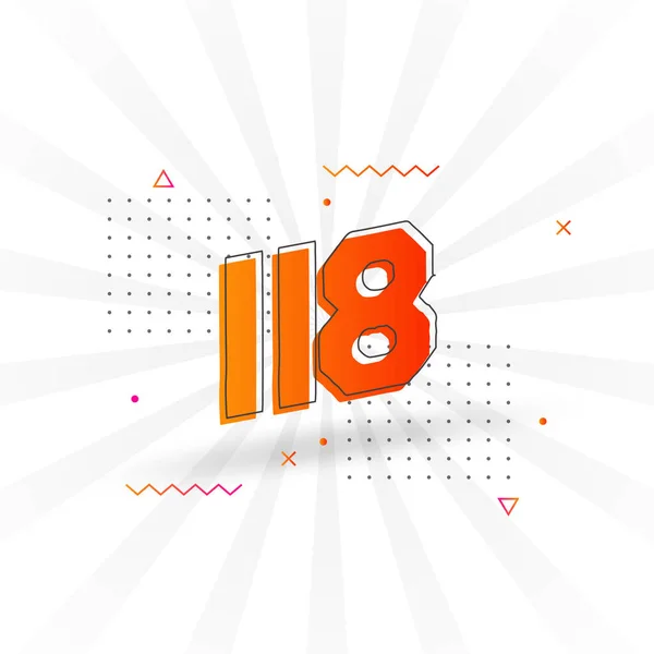 118 Αριθμητικό Διανυσματικό Αλφάβητο Αριθμός 118 Διακοσμητικό Στοιχείο Διάνυσμα Απόθεμα — Διανυσματικό Αρχείο