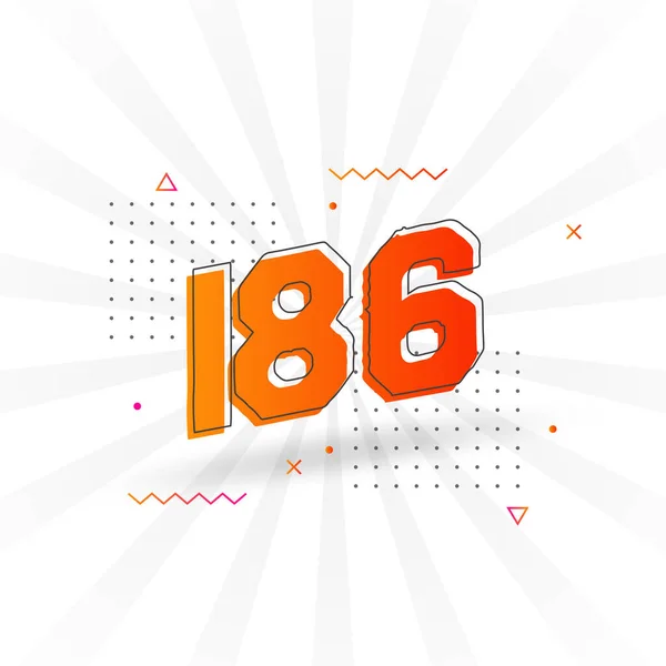 186 Αριθμητικό Διανυσματικό Αλφάβητο Αριθμός 186 Διακοσμητικό Στοιχείο Διάνυσμα Απόθεμα — Διανυσματικό Αρχείο