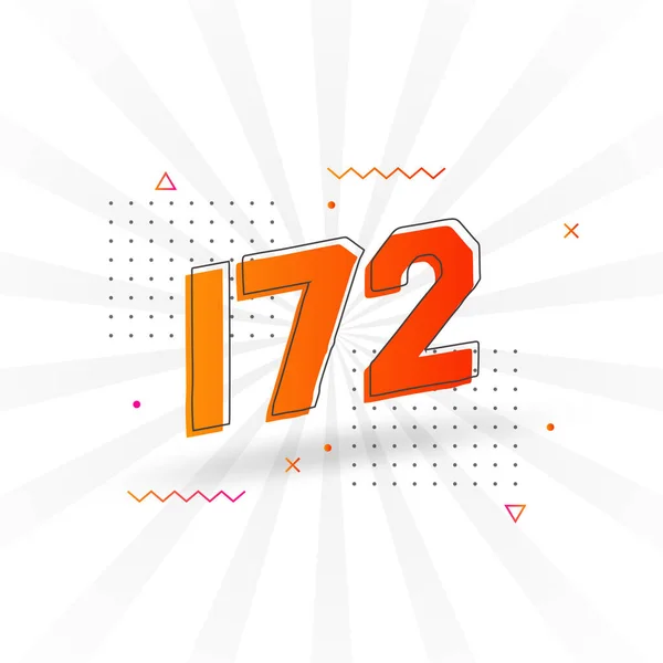 172 Alphabet Polices Vectorielles Nombres Numéro 172 Avec Élément Décoratif — Image vectorielle