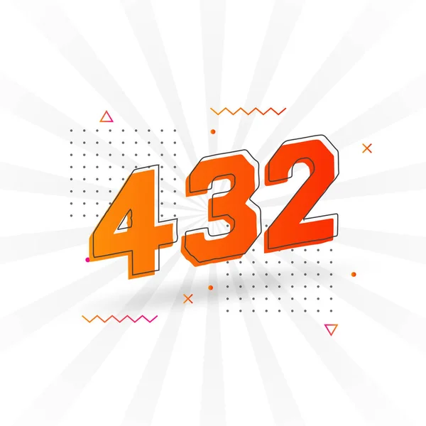 432 Number Vector Font Alphabet Number 432 Decorative Element Stock — Stock Vector