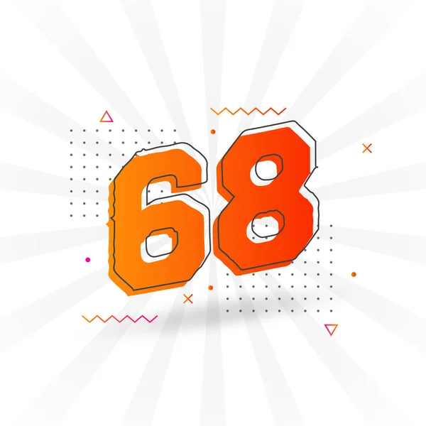 68个数字矢量字母表 具有装饰元素存量矢量的第68号 — 图库矢量图片